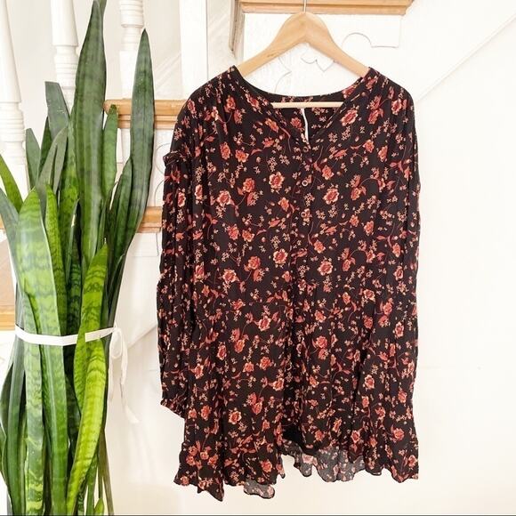 Free People Flower Fields Mini Dress Long Sleeved Sz Small - Picture 2 of 8